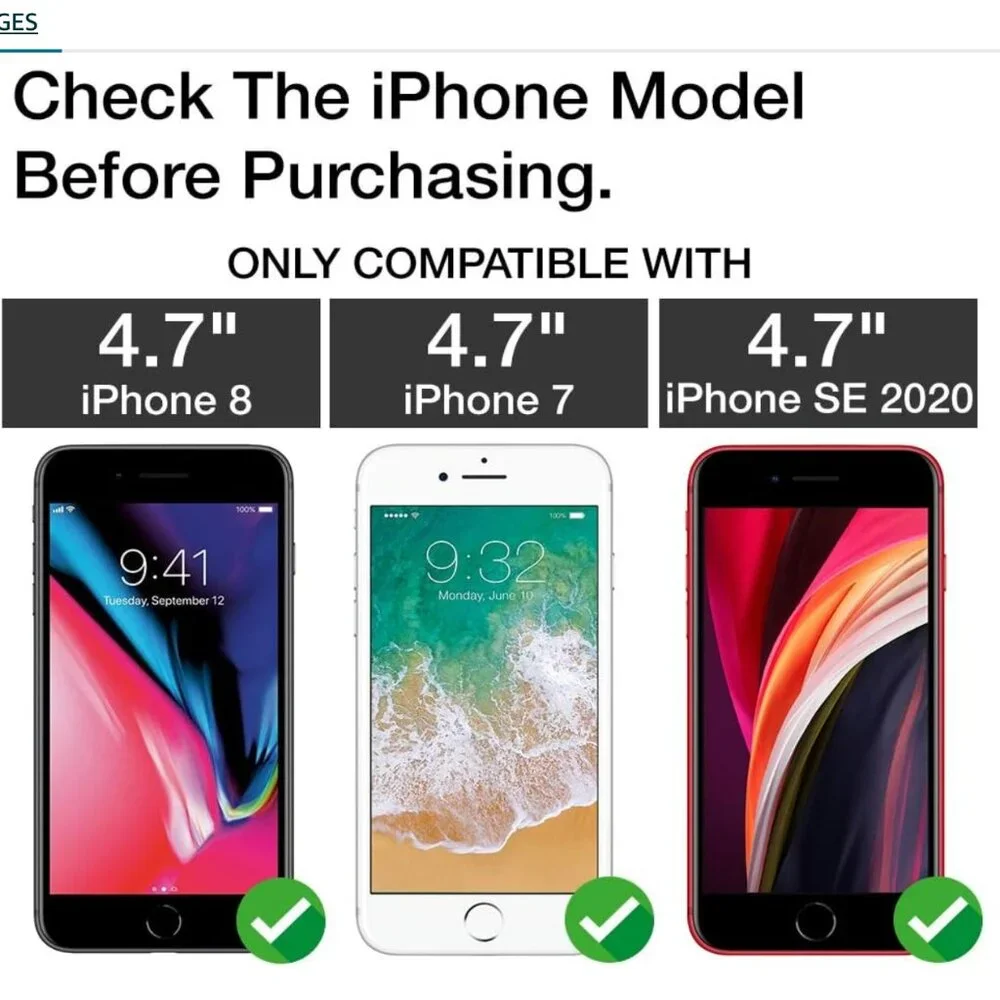 Glass Screen Protector for iPhone 8 / iPhone 7 / SE 2020 (3-Pack) [w/Installatio